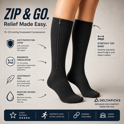 Zipper Compression Socks