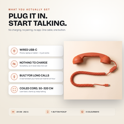 Retro Phone Headset USB-C